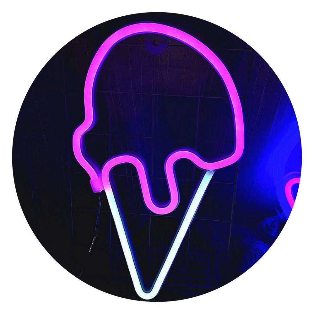 LED Neon Ice Cream Wall Light for Summer Decor