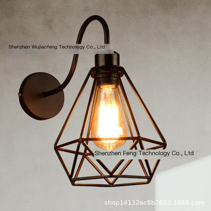 LED Wall Light - Vintage Indoor Diamond Birdcage Design