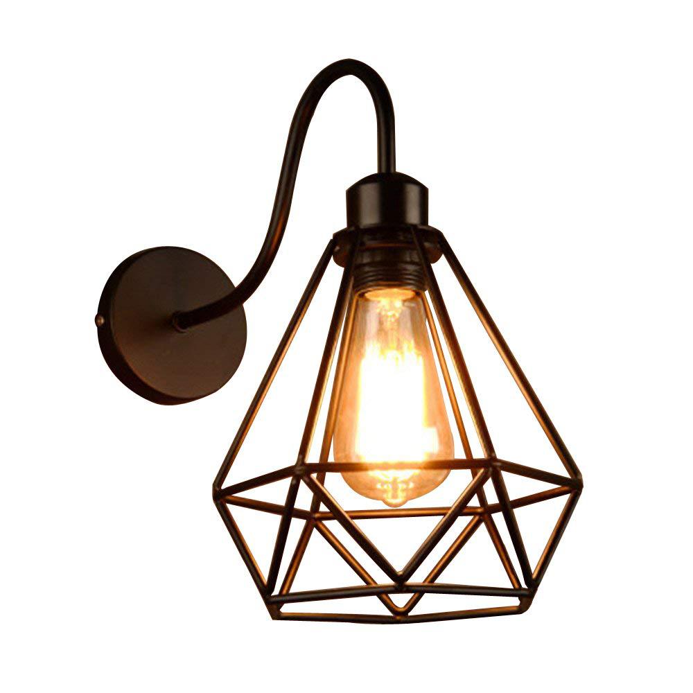 LED Wall Light - Vintage Indoor Diamond Birdcage Design