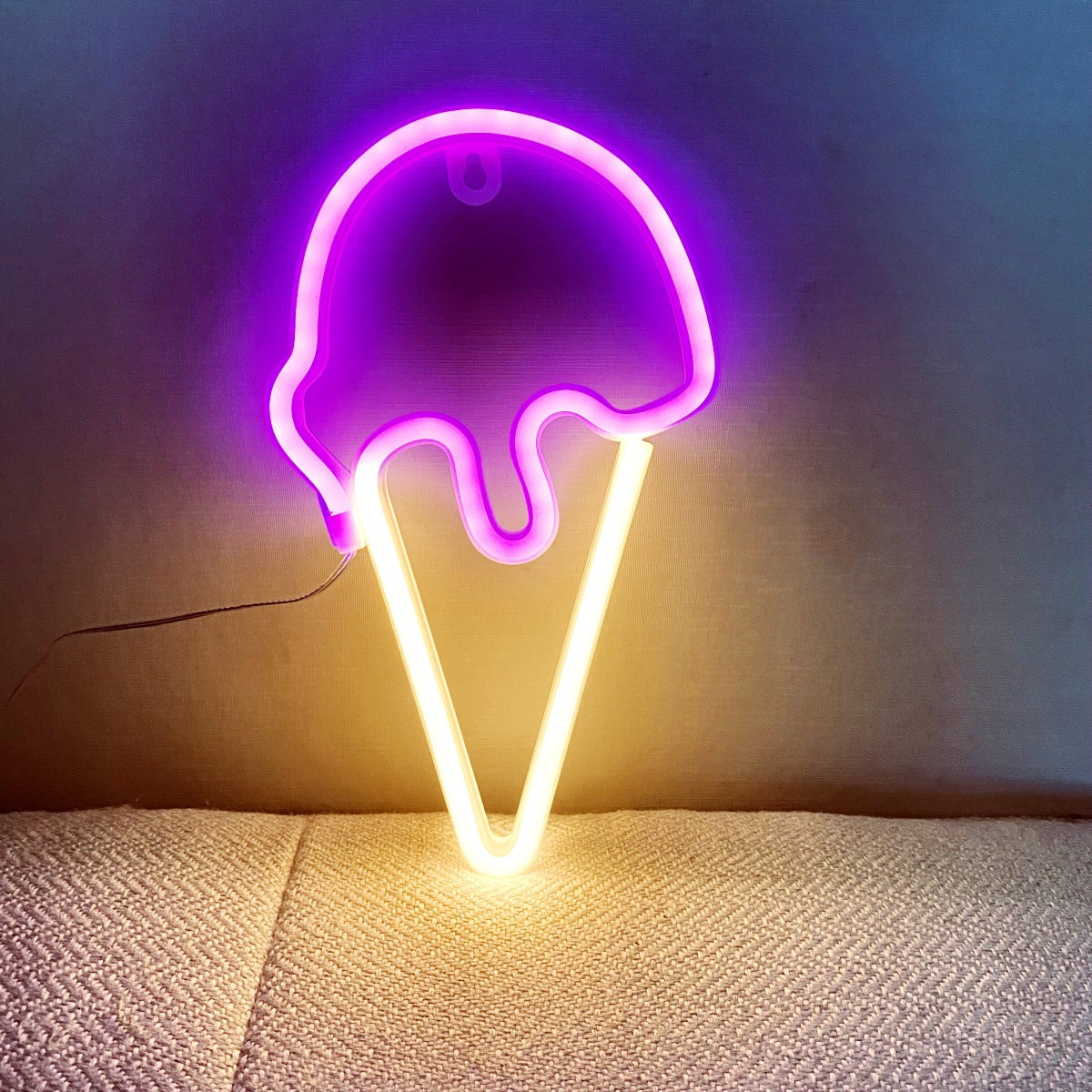 LED Neon Ice Cream Wall Light for Summer Decor