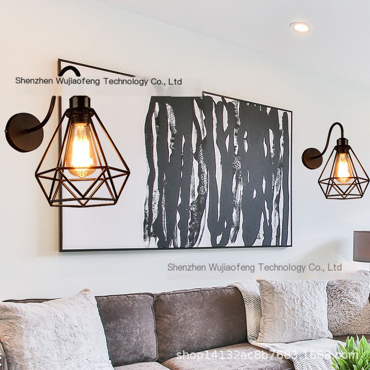 LED Wall Light - Vintage Indoor Diamond Birdcage Design