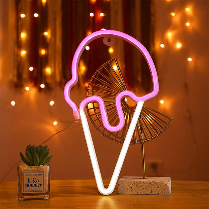 LED Neon Ice Cream Wall Light for Summer Decor