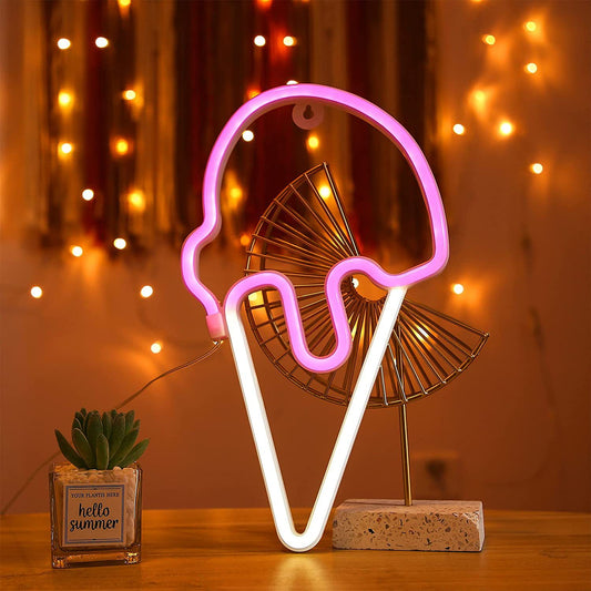 LED Neon Ice Cream Wall Light for Summer Decor
