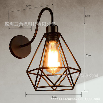 LED Wall Light - Vintage Indoor Diamond Birdcage Design