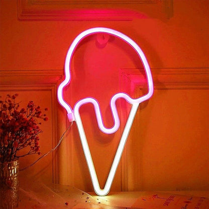 LED Neon Ice Cream Wall Light for Summer Decor